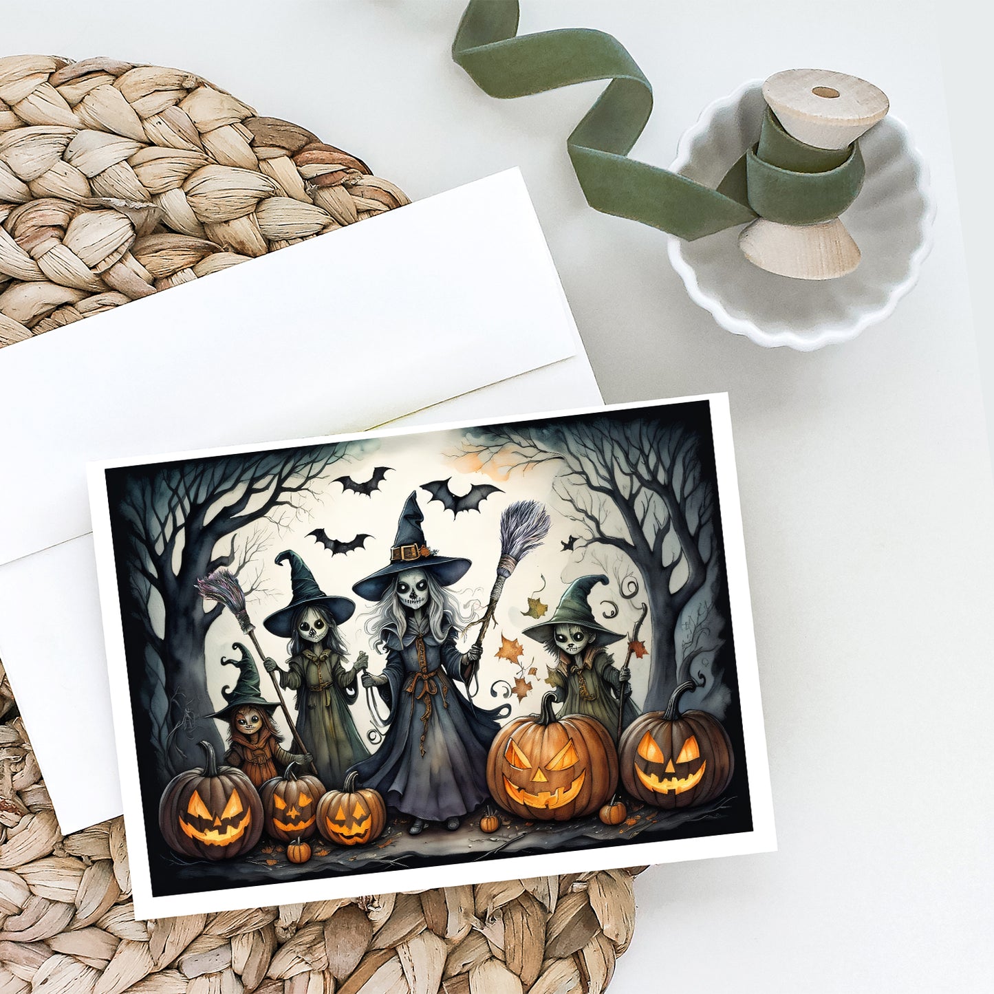 Witches Spooky Halloween Greeting Cards Pack of 8