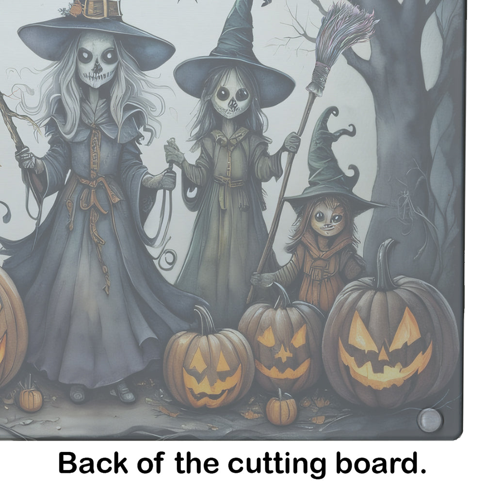 Witches Spooky Halloween Glass Cutting Board