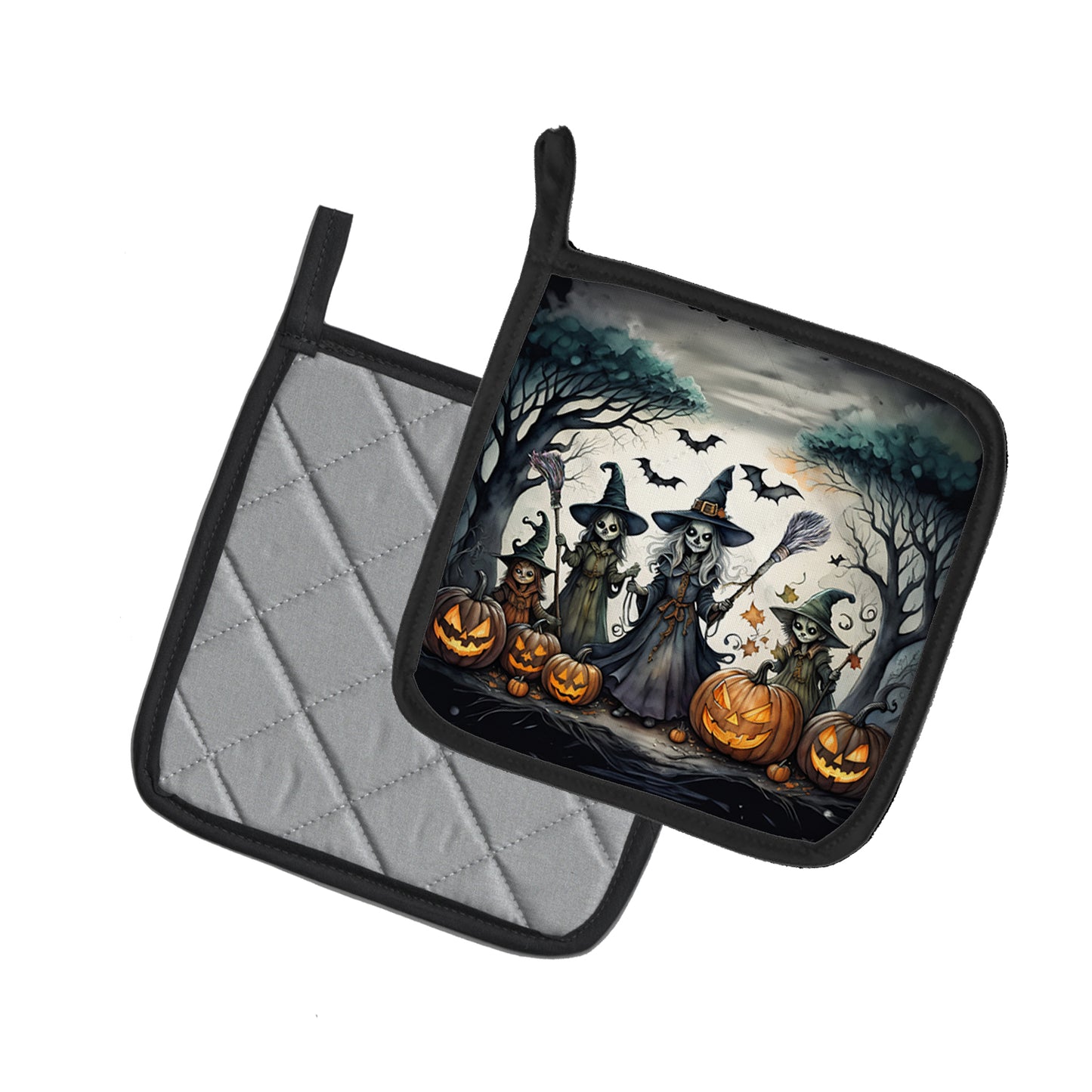 Witches Spooky Halloween Pair of Pot Holders