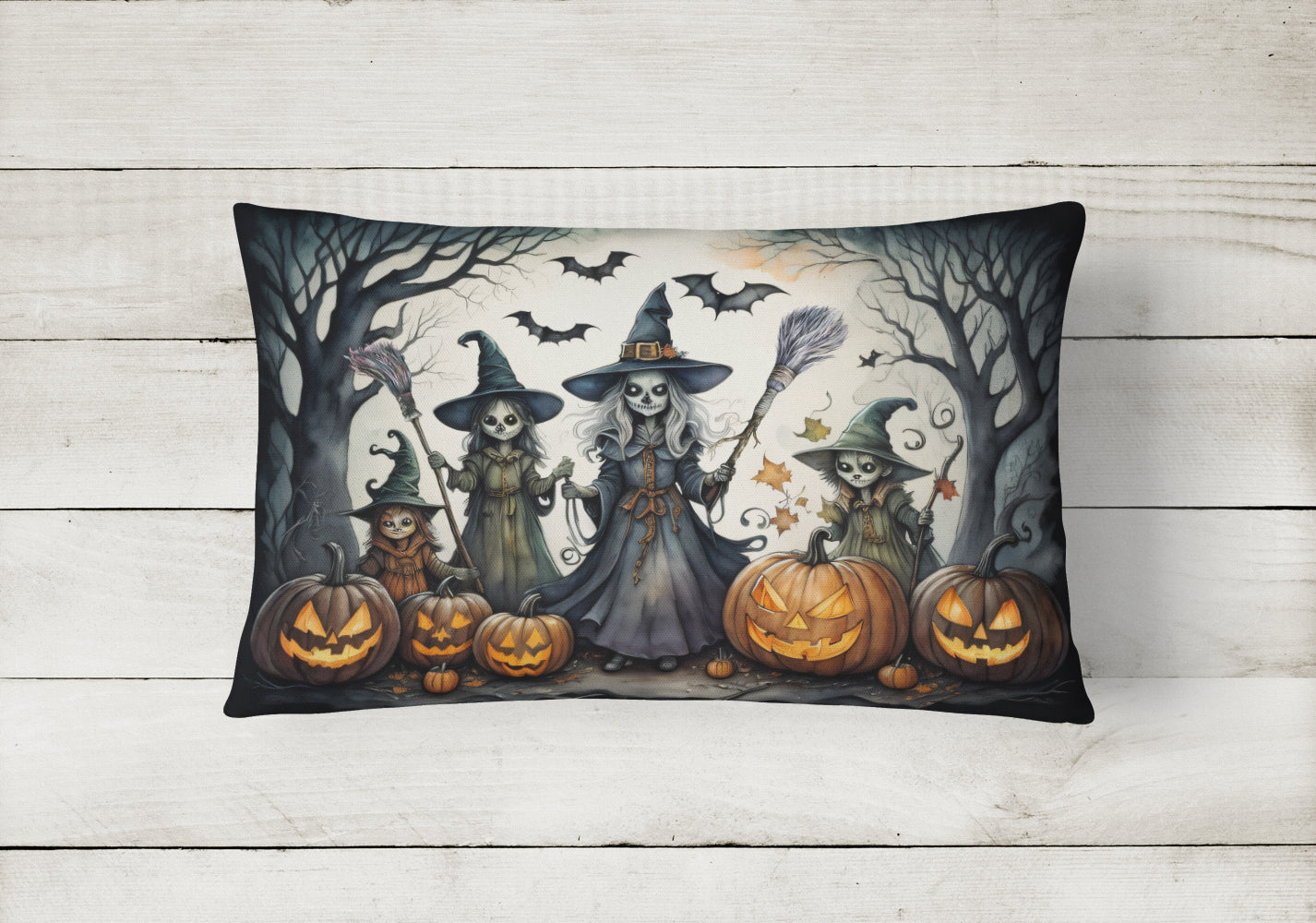 Witches Spooky Halloween Throw Pillow