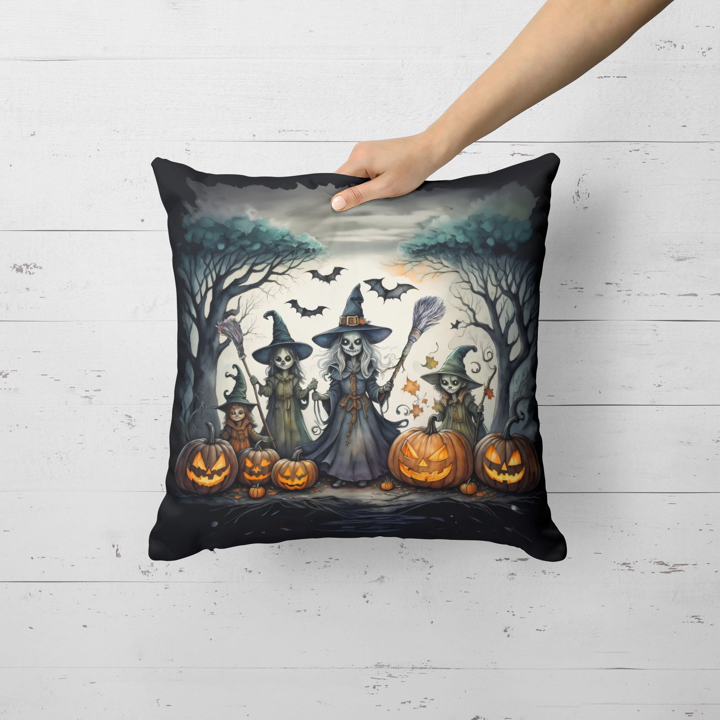 Witches Spooky Halloween Throw Pillow