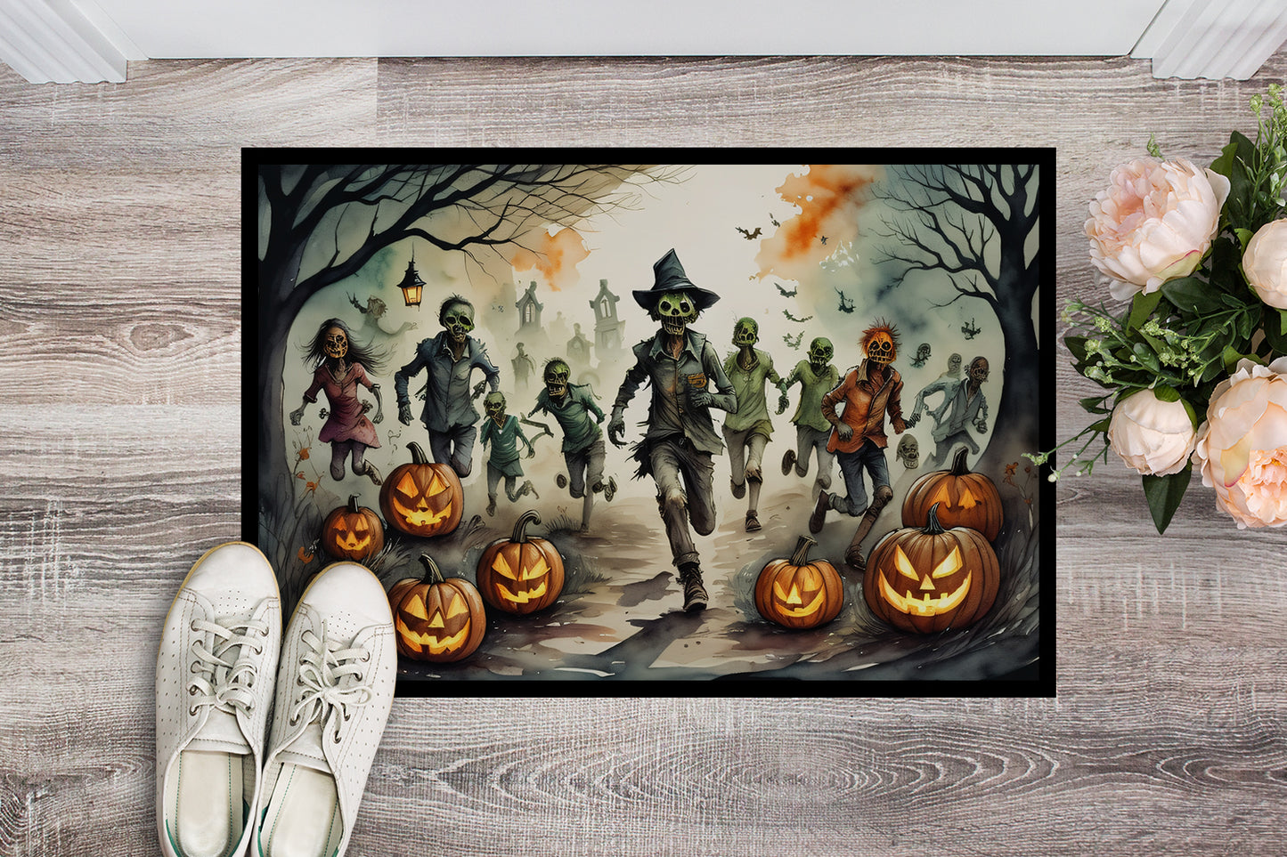 Zombies Spooky Halloween Doormat