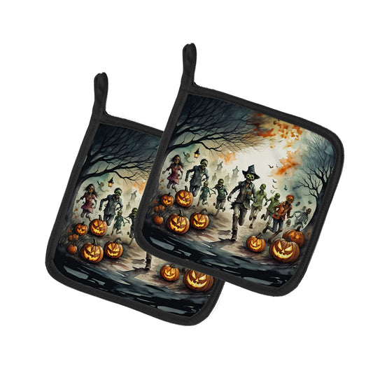 Buy this Zombies Spooky Halloween Pair of Pot Holders