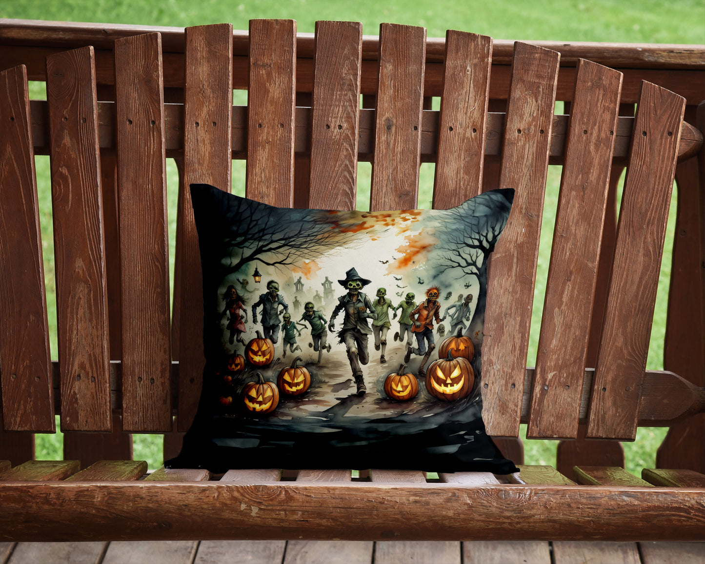 Zombies Spooky Halloween Throw Pillow