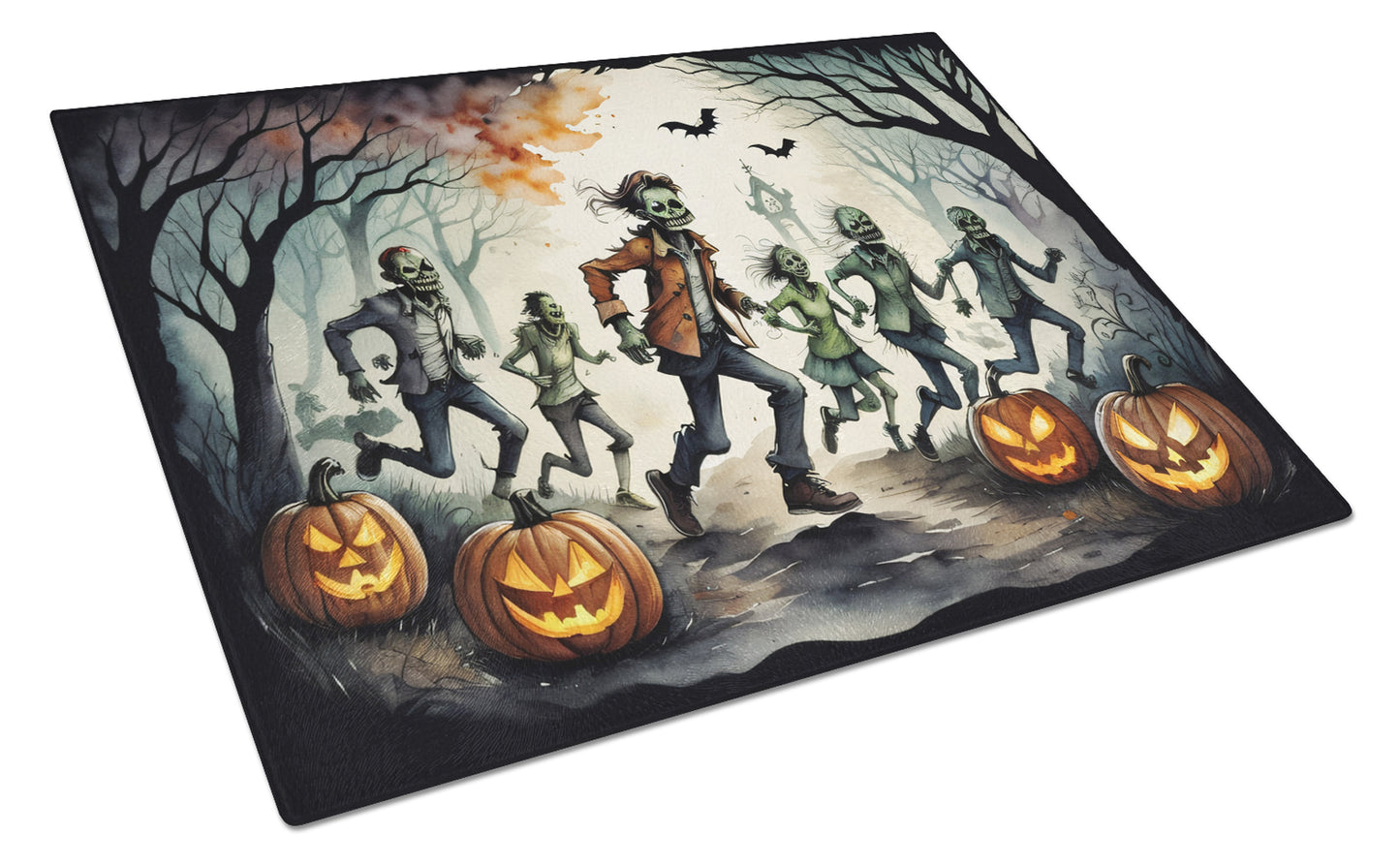 Buy this Zombies Spooky Halloween Glass Cutting Board