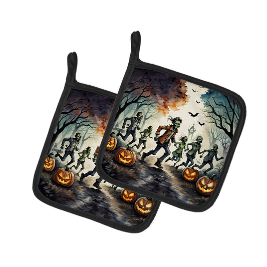 Buy this Zombies Spooky Halloween Pair of Pot Holders