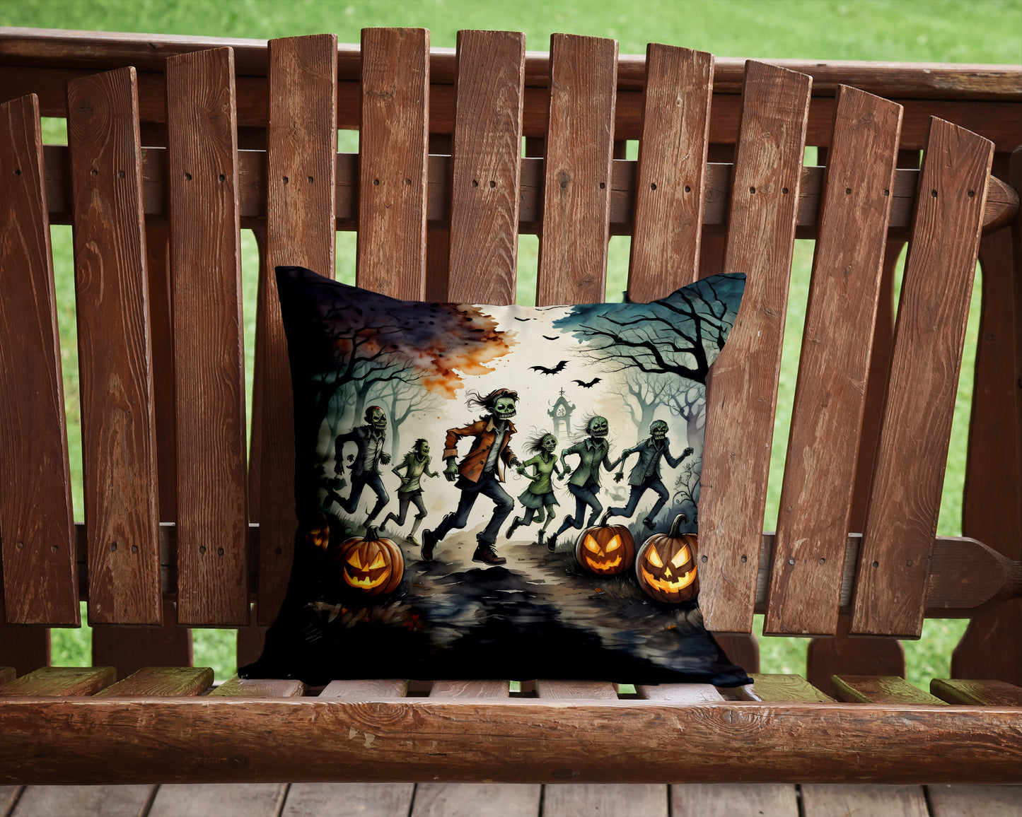 Zombies Spooky Halloween Throw Pillow