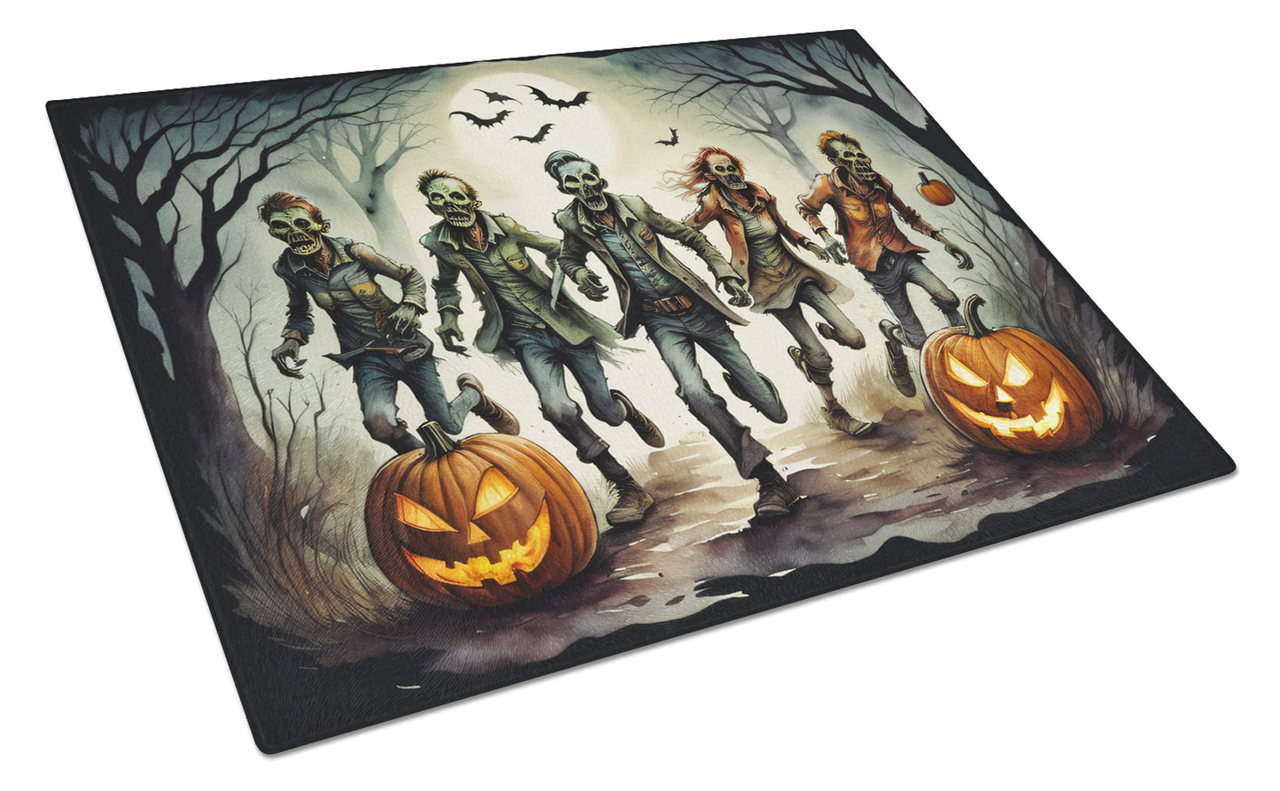 Buy this Zombies Spooky Halloween Glass Cutting Board