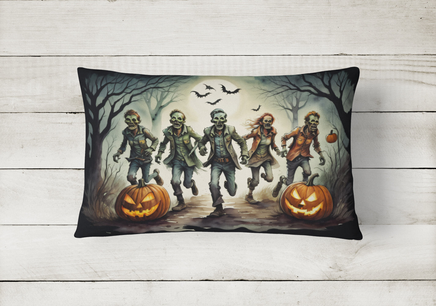 Zombies Spooky Halloween Throw Pillow