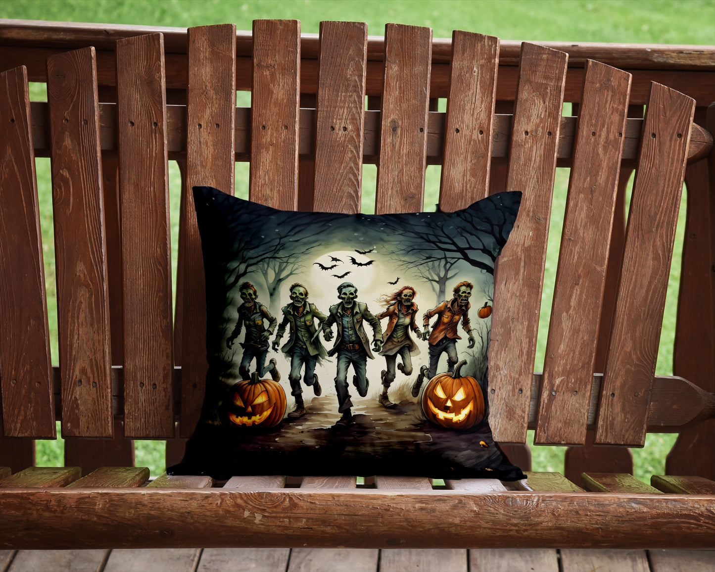 Zombies Spooky Halloween Throw Pillow