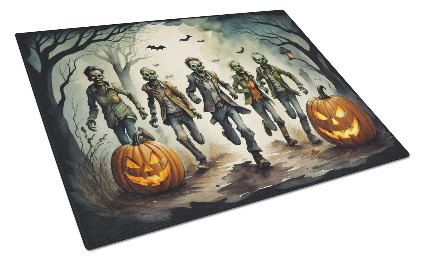 Buy this Zombies Spooky Halloween Glass Cutting Board