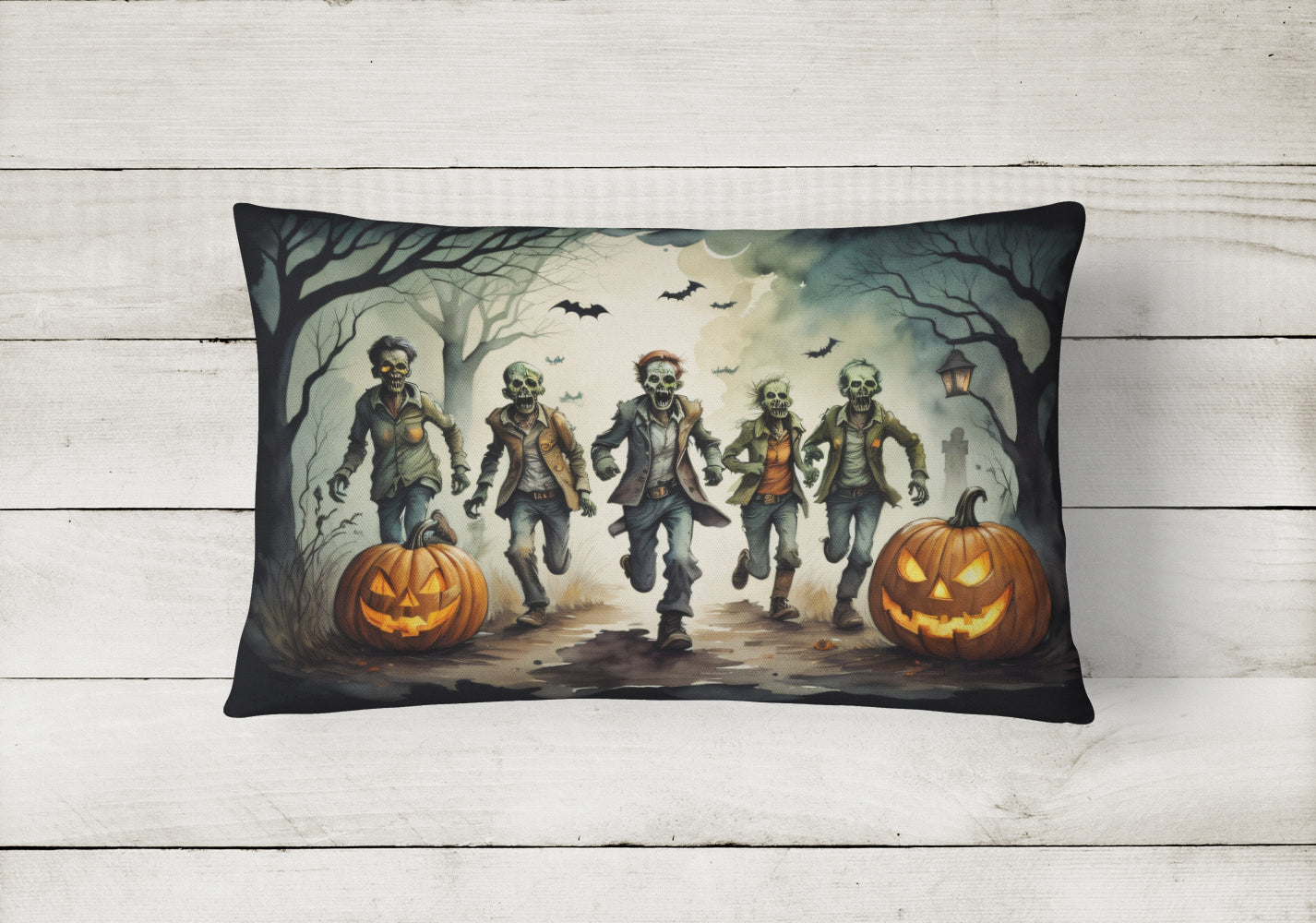 Zombies Spooky Halloween Throw Pillow