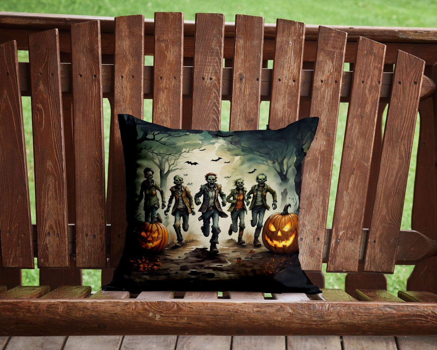 Zombies Spooky Halloween Throw Pillow