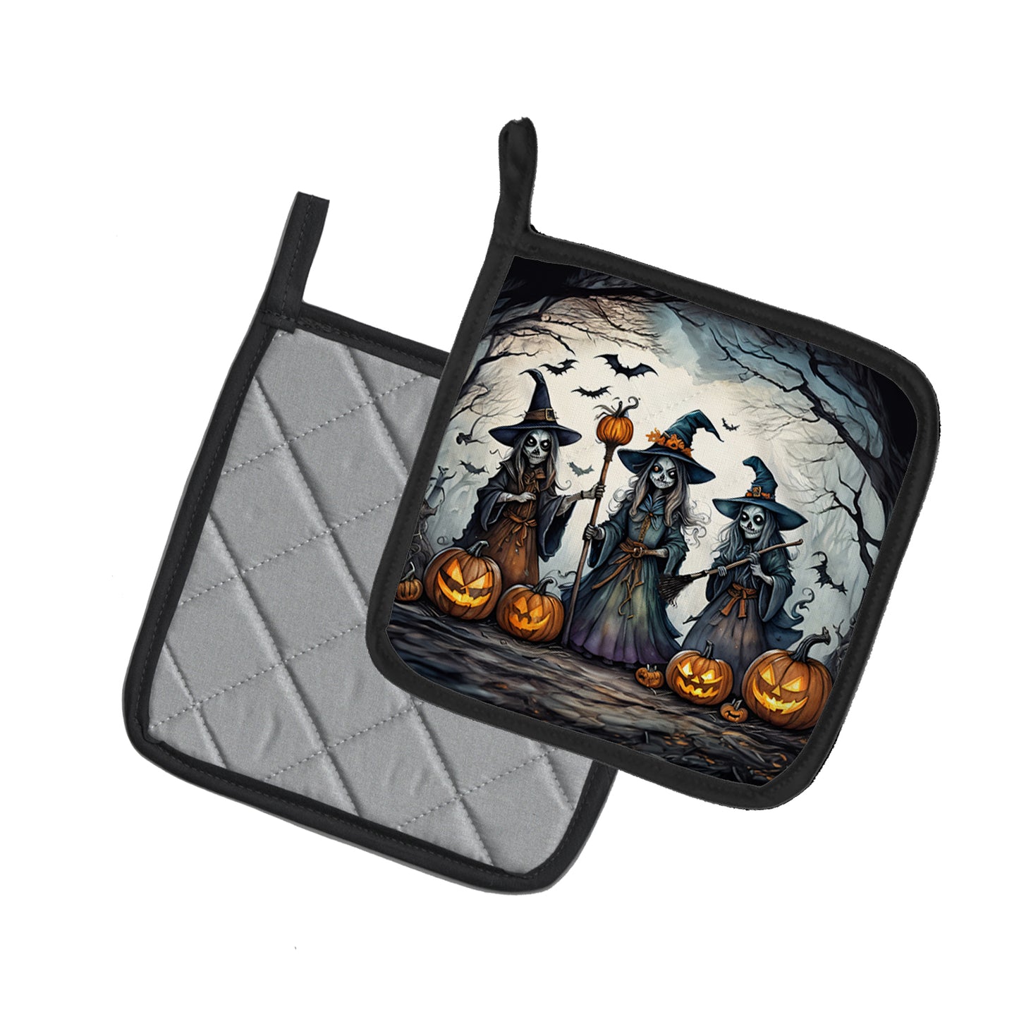 Witches Spooky Halloween Pair of Pot Holders