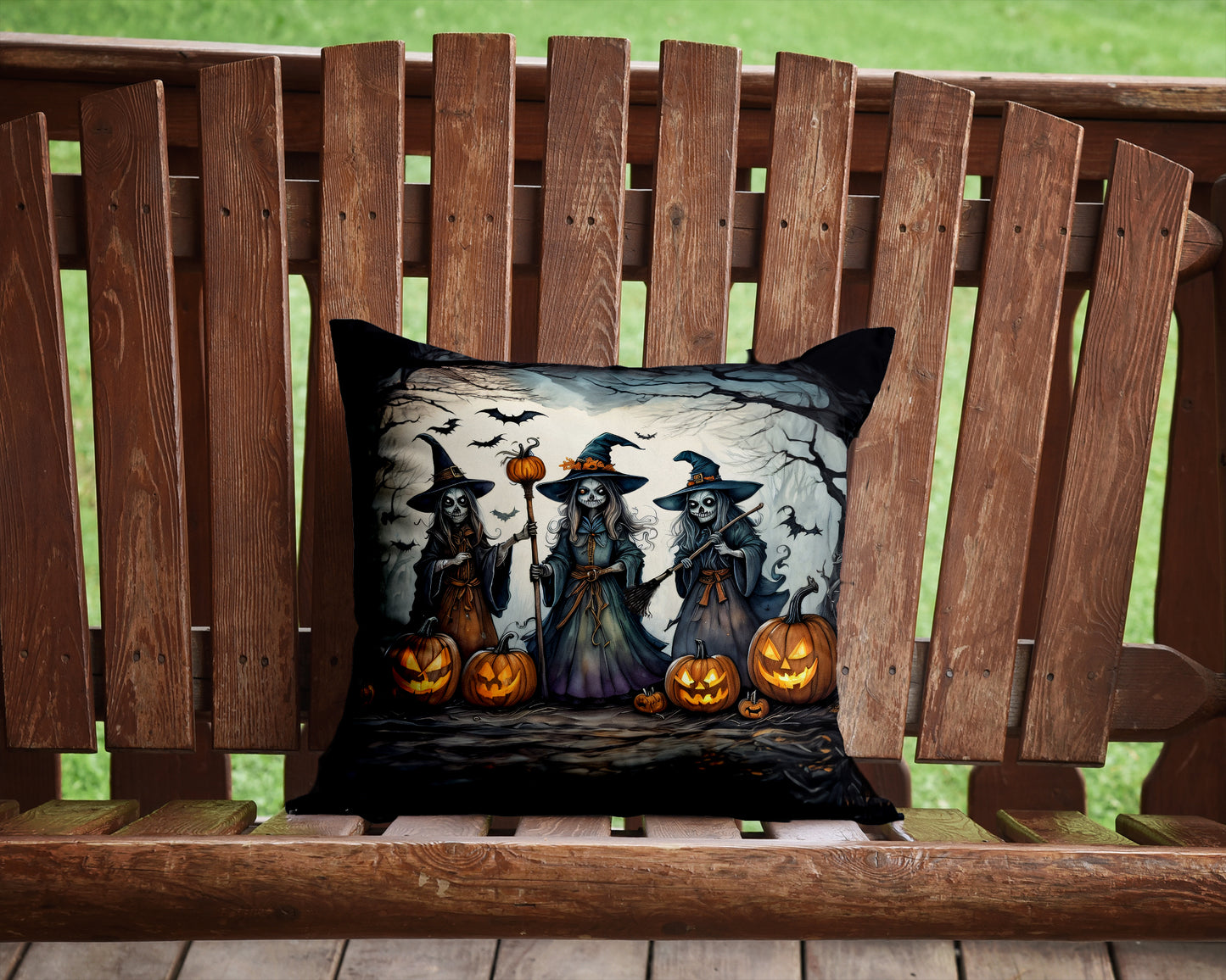 Witches Spooky Halloween Throw Pillow