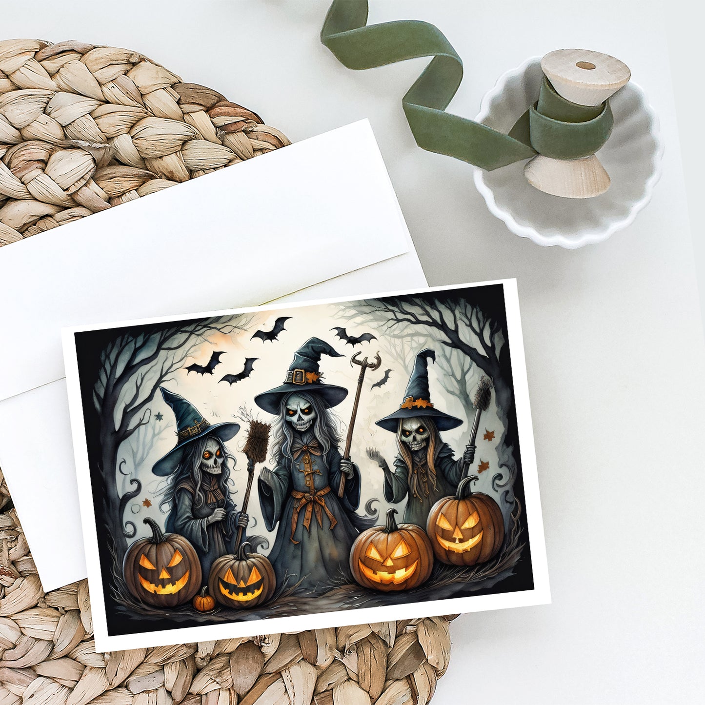 Witches Spooky Halloween Greeting Cards Pack of 8