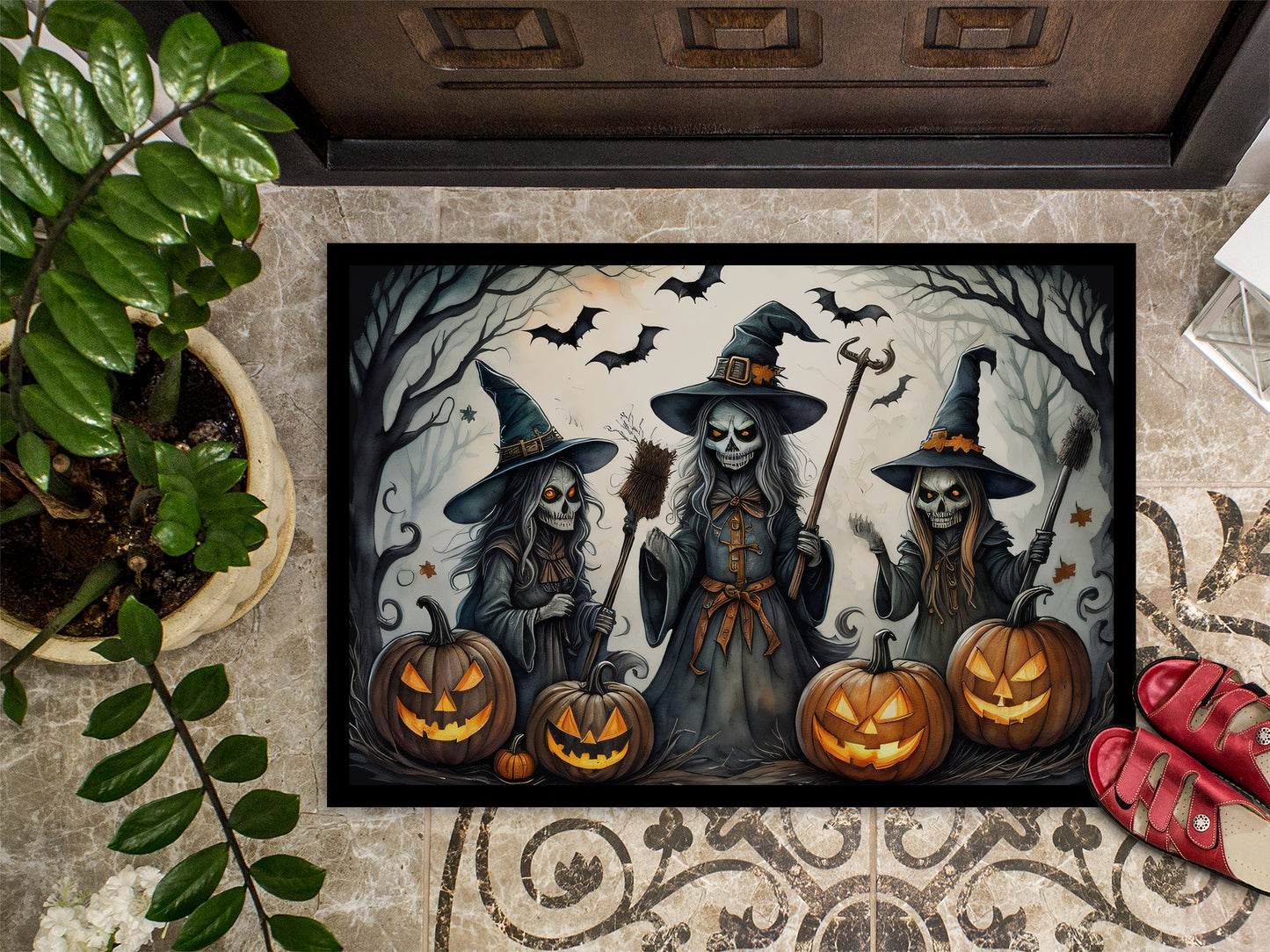 Witches Spooky Halloween Doormat