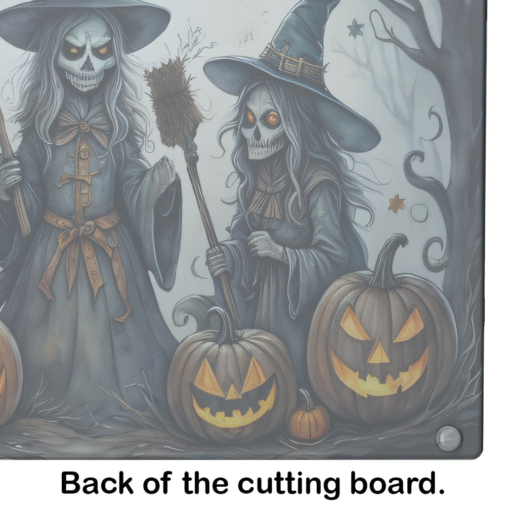 Witches Spooky Halloween Glass Cutting Board