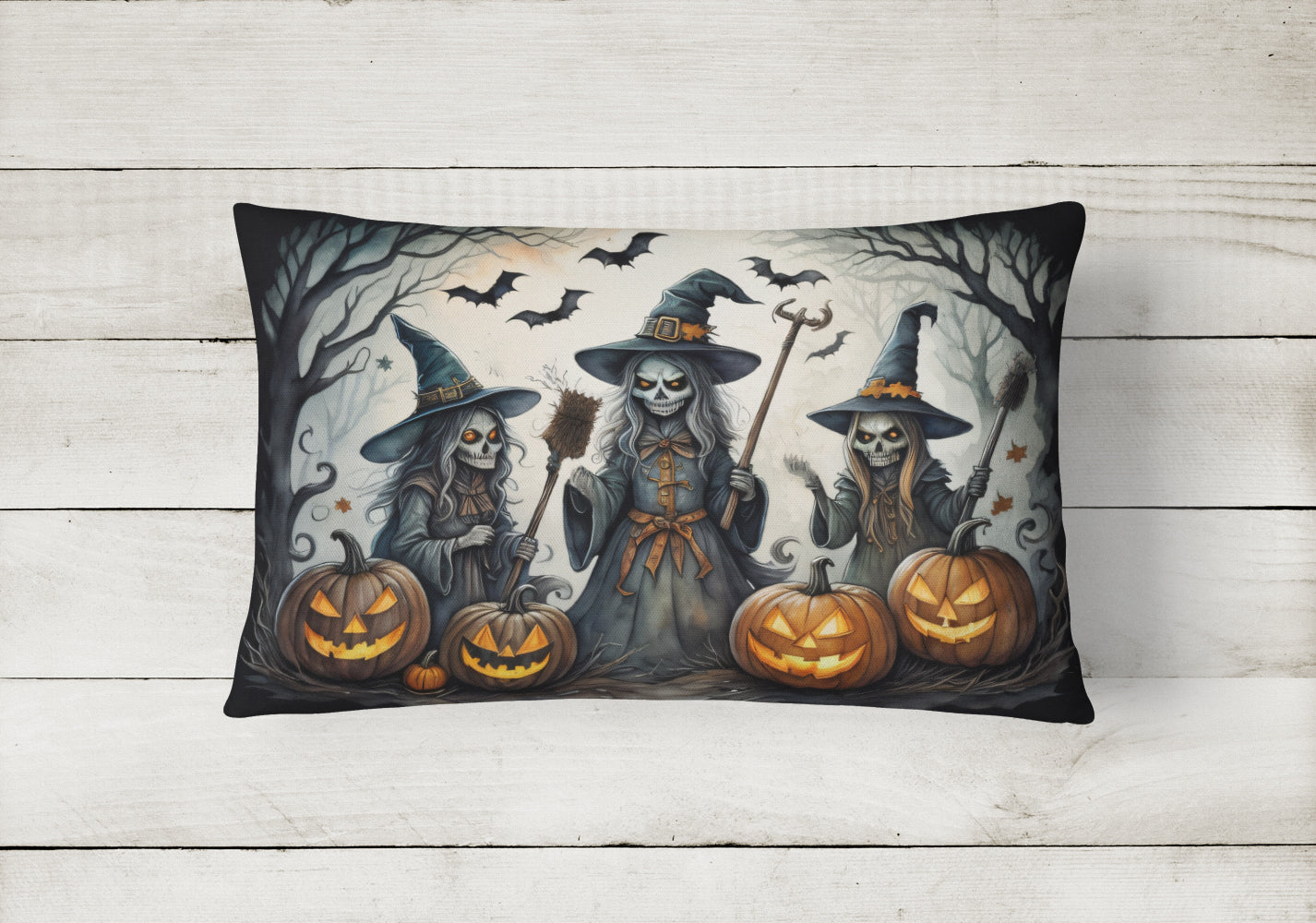 Witches Spooky Halloween Throw Pillow