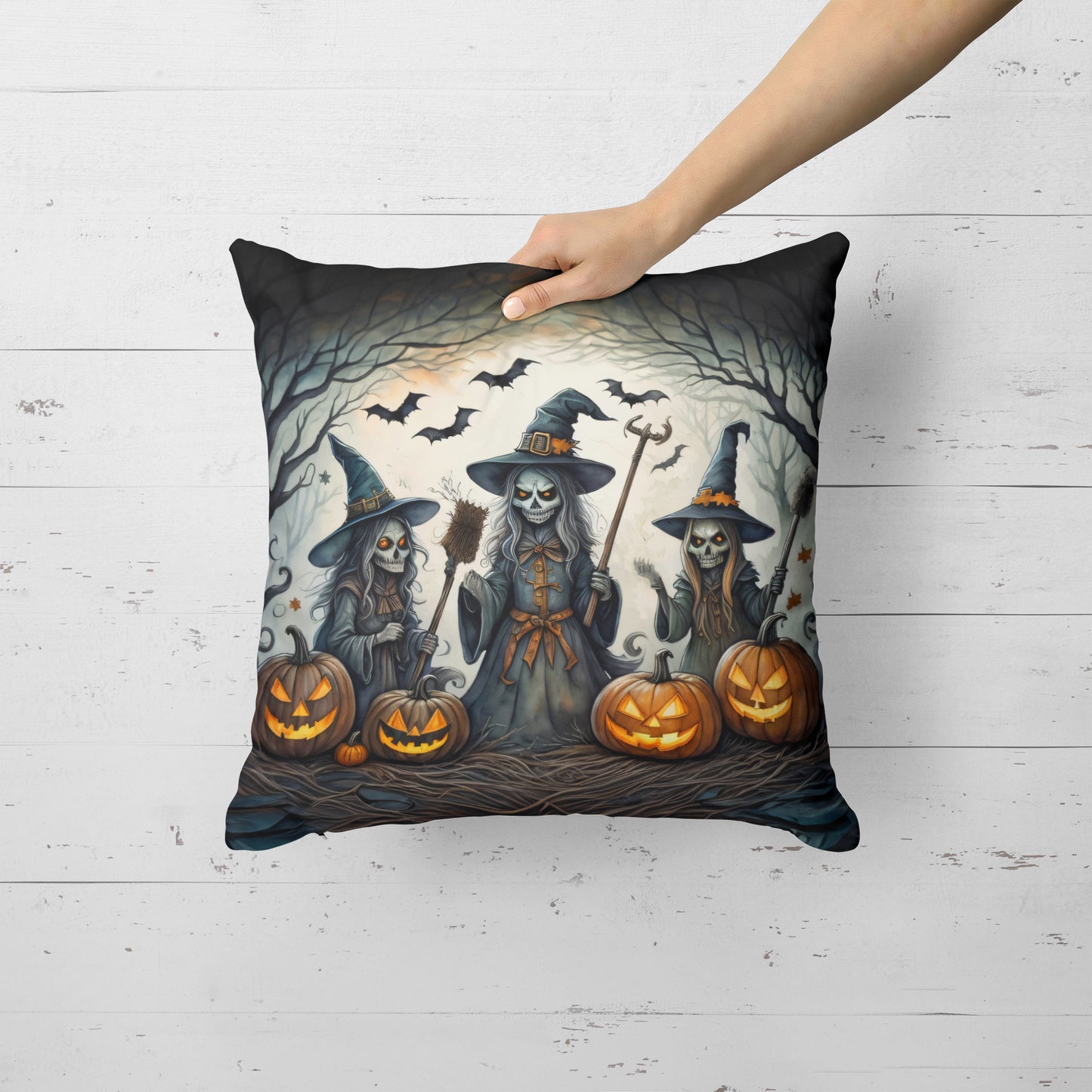 Witches Spooky Halloween Throw Pillow