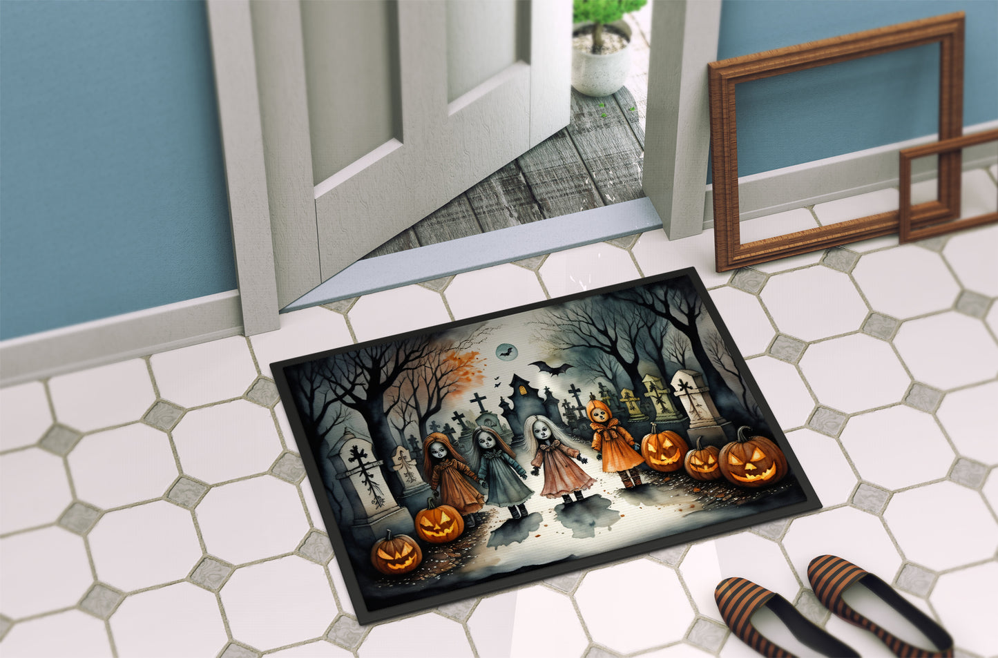 Creepy Dolls Spooky Halloween Doormat