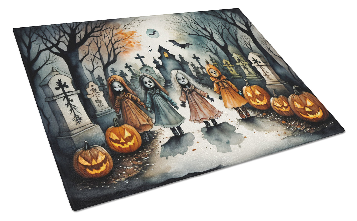 Buy this Creepy Dolls Spooky Halloween Glass Cutting Board