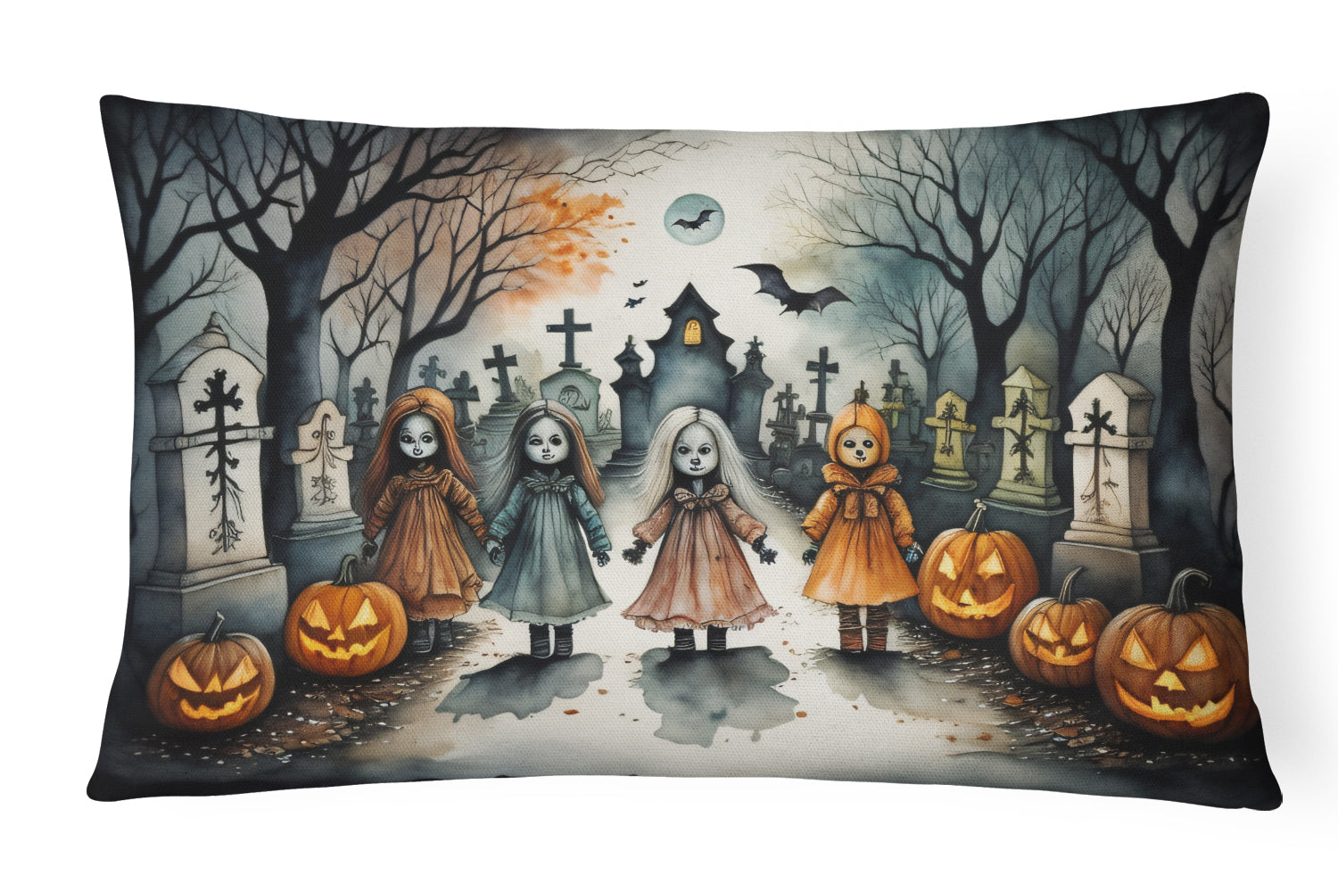 Buy this Creepy Dolls Spooky Halloween Throw Pillow