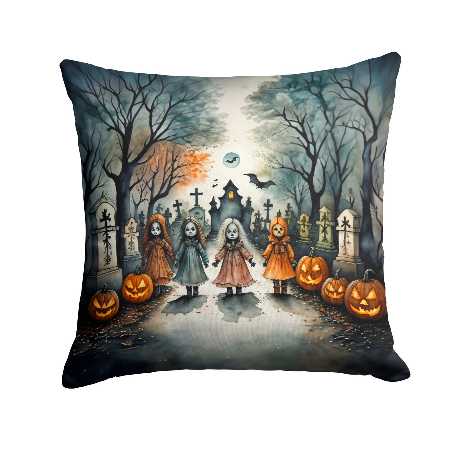 Buy this Creepy Dolls Spooky Halloween Throw Pillow