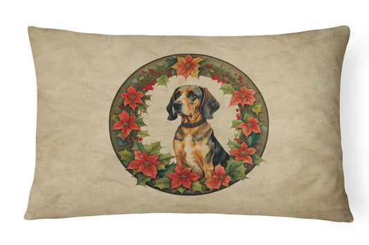 Buy this American English Coonhound Christmas Flowers Throw Pillow