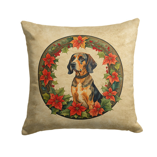 Buy this American English Coonhound Christmas Flowers Throw Pillow