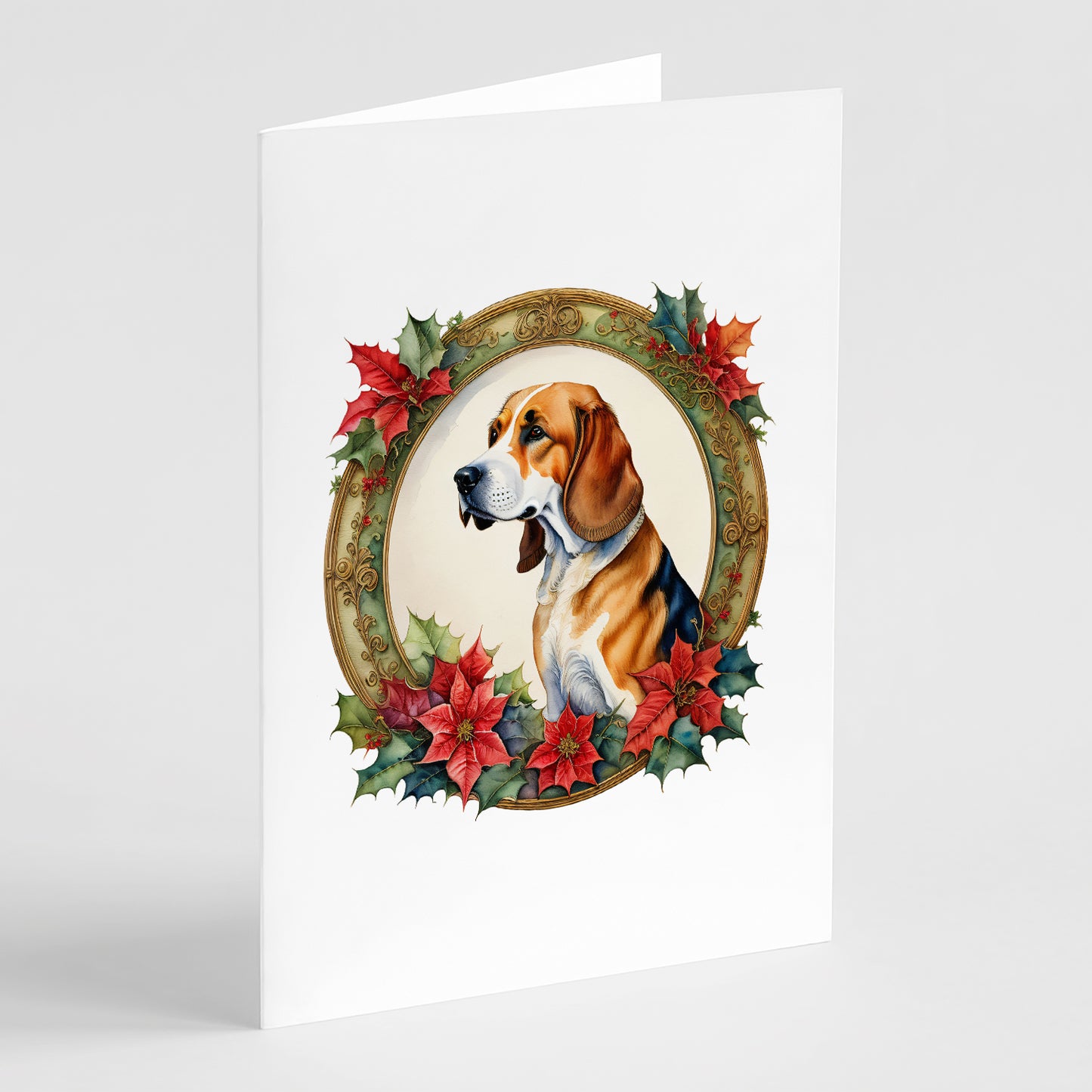 Buy this American Foxhound Christmas Flowers Greeting Cards Pack of 8