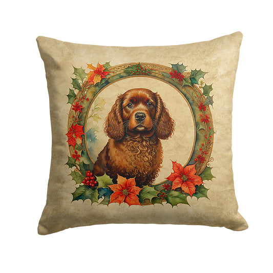 Buy this American Water Spaniel Christmas Flowers Throw Pillow