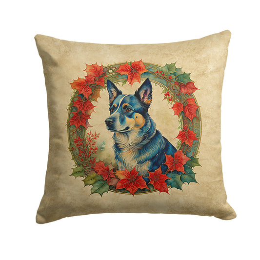 Buy this Australian Cattle Dog Christmas Flowers Throw Pillow