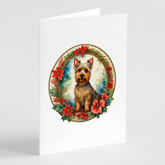 Buy this Australian Terrier Christmas Flowers Greeting Cards Pack of 8