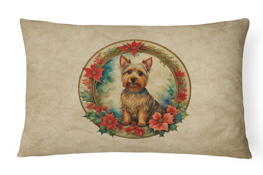 Buy this Australian Terrier Christmas Flowers Throw Pillow