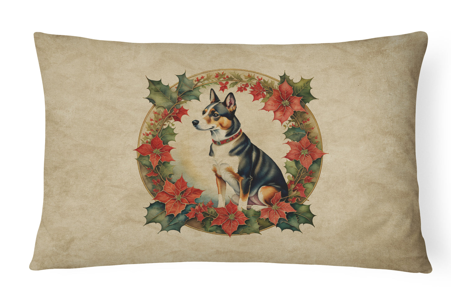 Buy this Basenji Christmas Flowers Throw Pillow