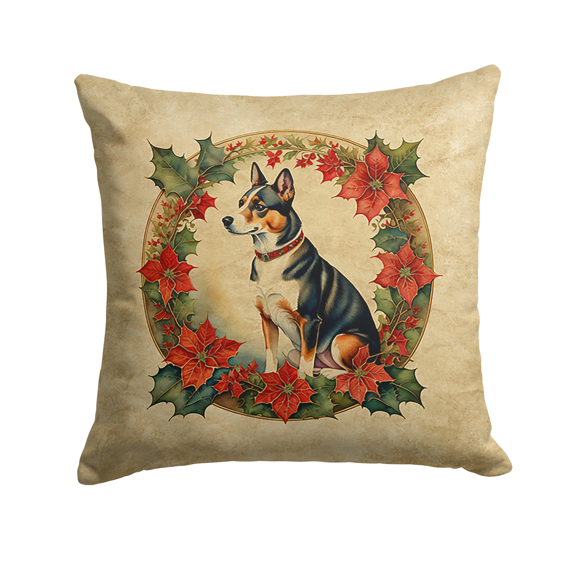 Buy this Basenji Christmas Flowers Throw Pillow