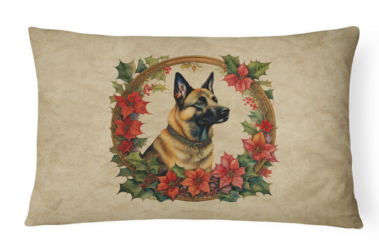 Buy this Belgian Malinois Christmas Flowers Throw Pillow