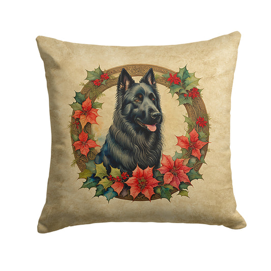 Buy this Belgian Sheepdog Christmas Flowers Throw Pillow