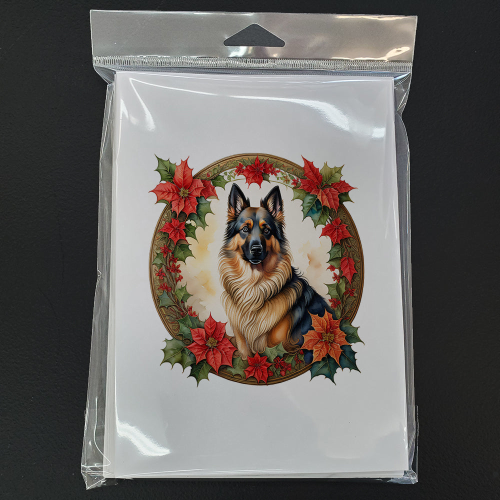 Belgian Tervuren Christmas Flowers Greeting Cards Pack of 8