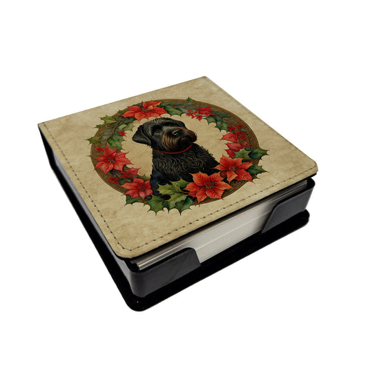 Buy this Black Russian Terrier Christmas Flowers PU Leather Note Paper Holder