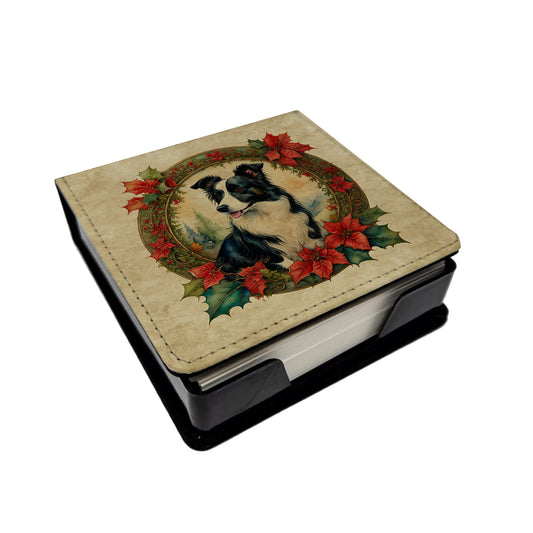 Buy this Border Collie Christmas Flowers PU Leather Note Paper Holder