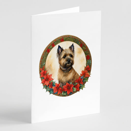 Buy this Cairn Terrier Christmas Flowers Greeting Cards Pack of 8