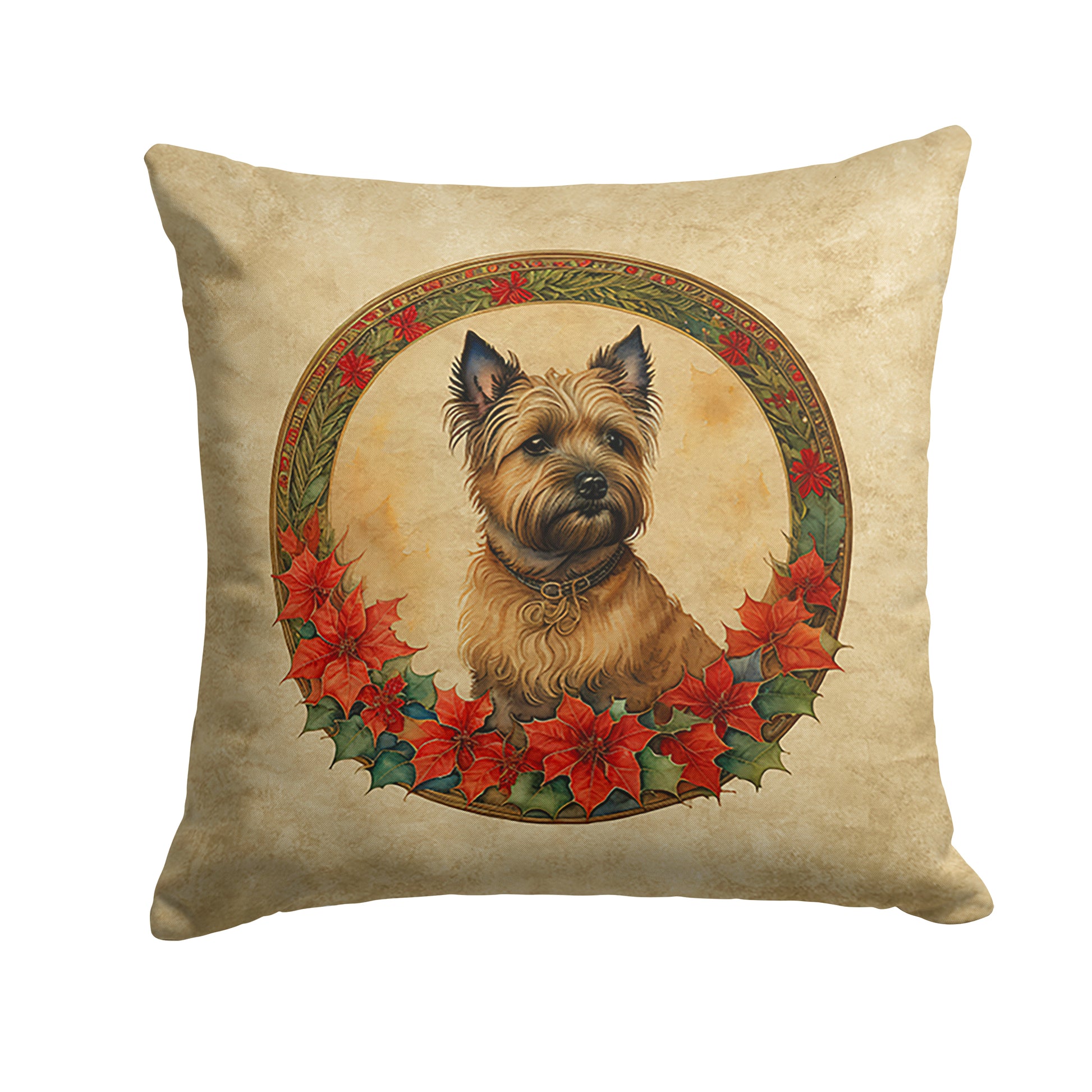 Buy this Cairn Terrier Christmas Flowers Throw Pillow