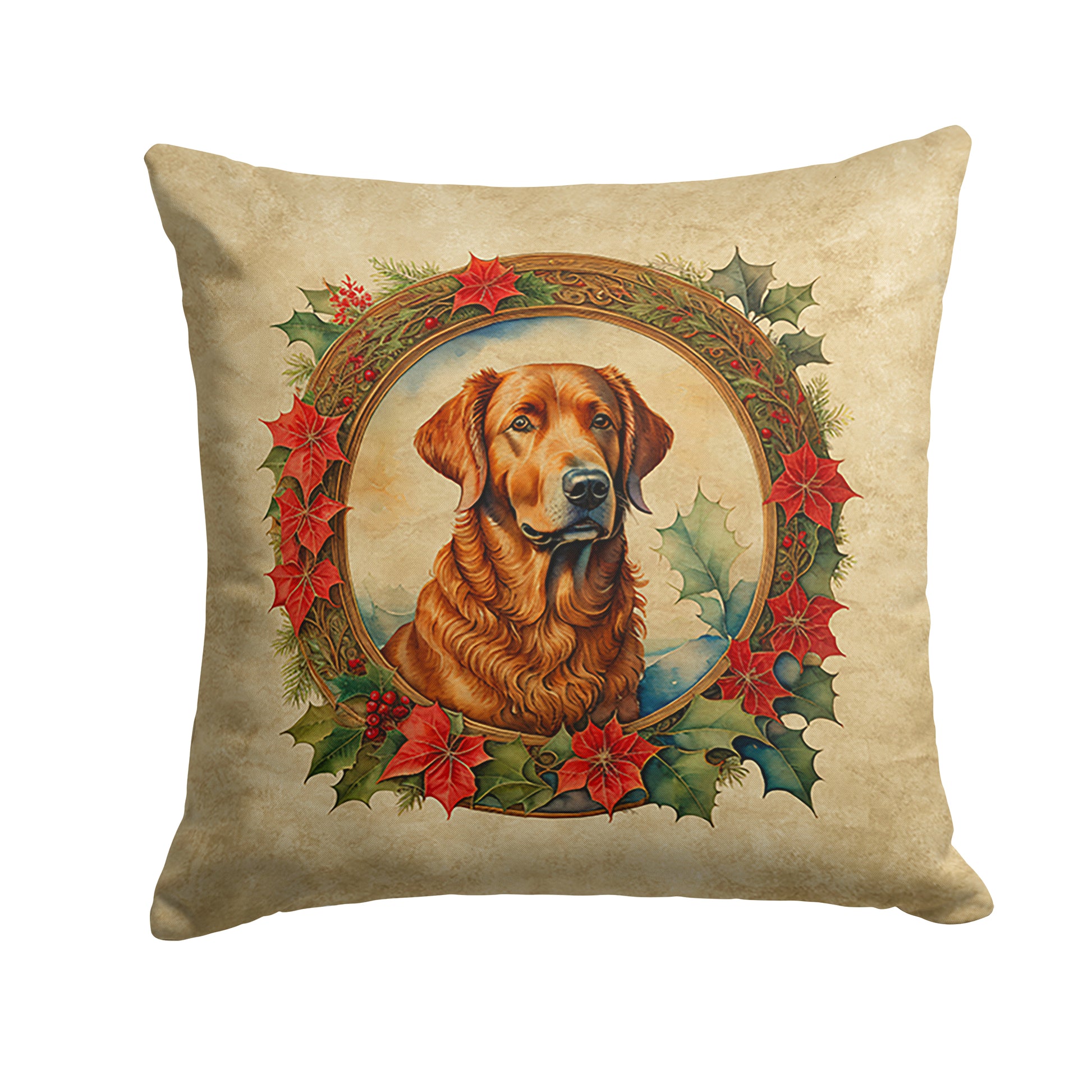 Buy this Chesapeake Bay Retriever Christmas Flowers Throw Pillow