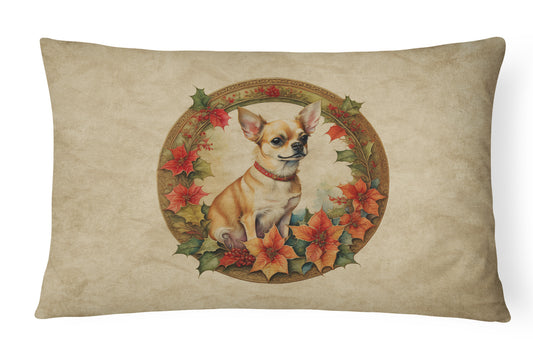 Buy this Chihuahua Christmas Flowers Throw Pillow