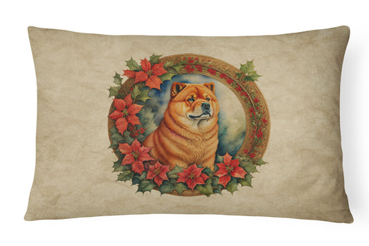 Buy this Chow Chow Christmas Flowers Throw Pillow