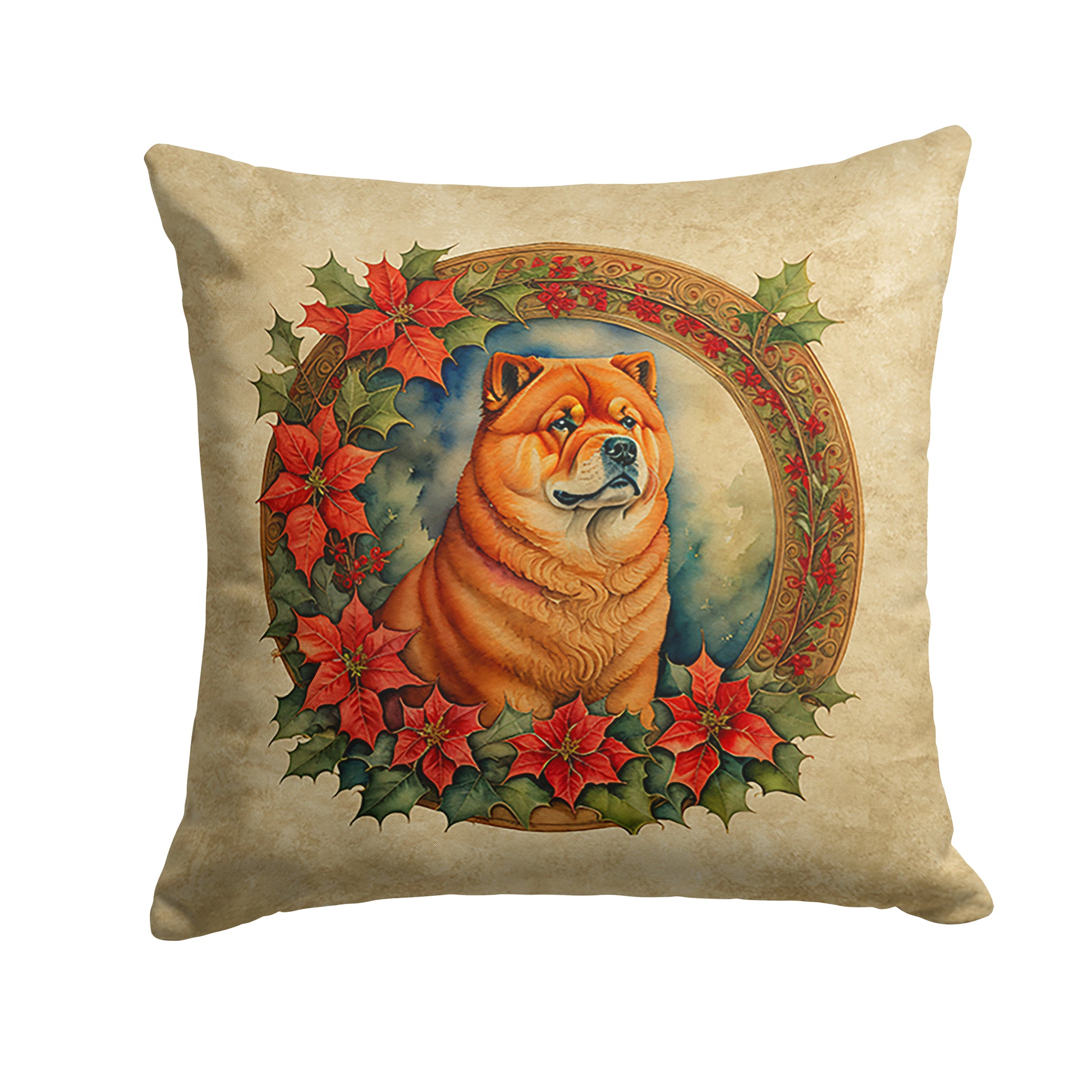 Buy this Chow Chow Christmas Flowers Throw Pillow