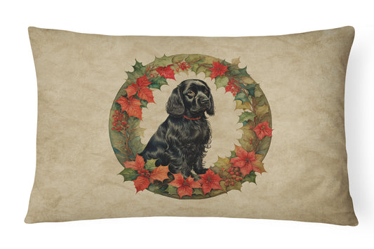 Buy this Cocker Spaniel Christmas Flowers Throw Pillow