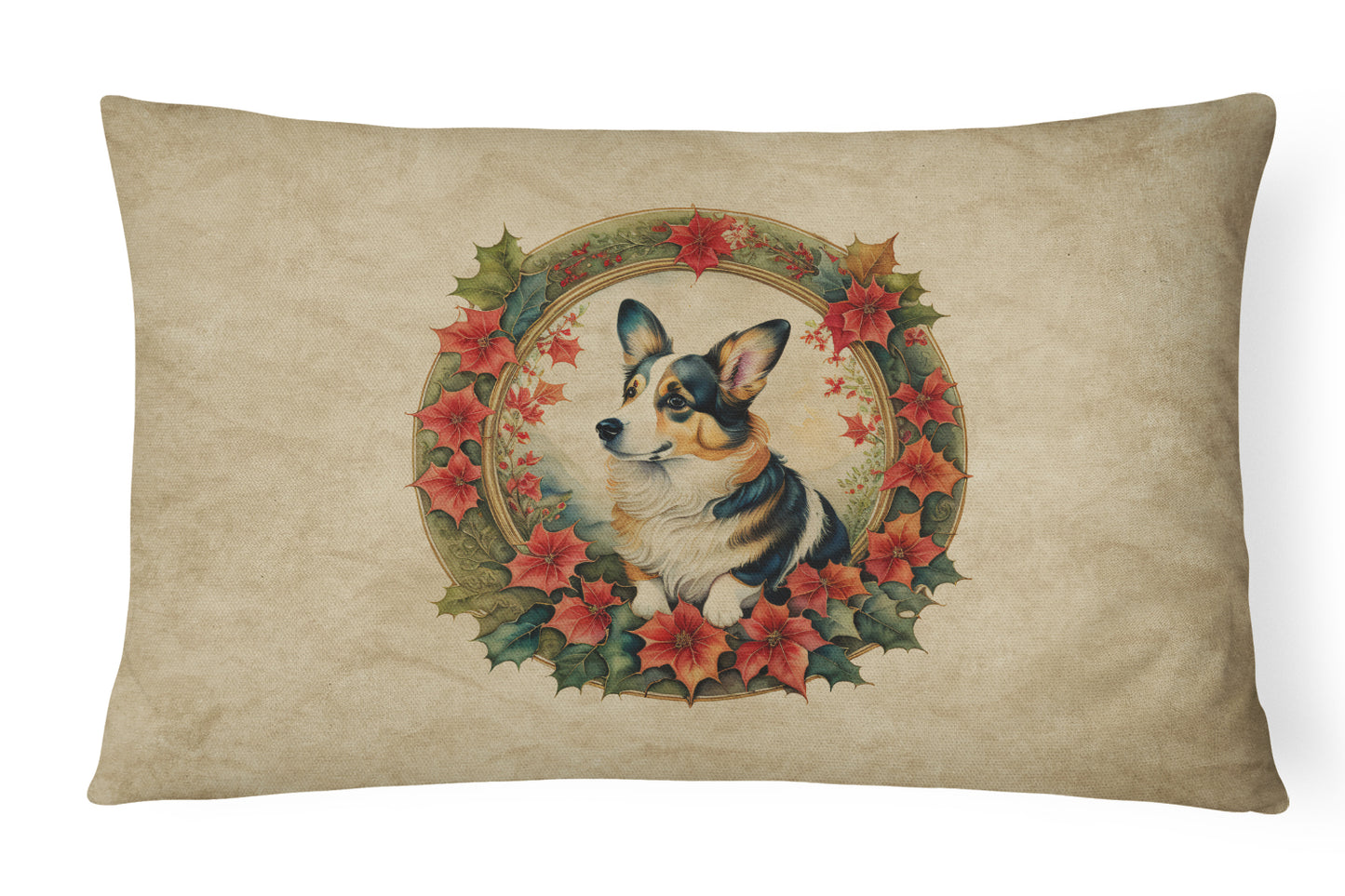 Buy this Corgi Christmas Flowers Throw Pillow